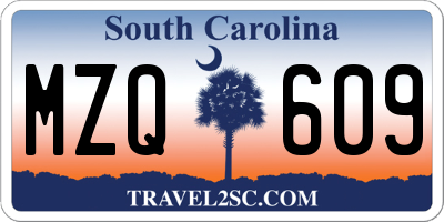 SC license plate MZQ609