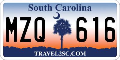 SC license plate MZQ616