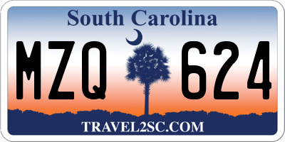 SC license plate MZQ624