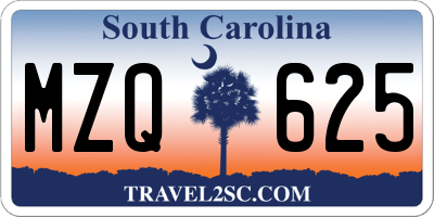 SC license plate MZQ625