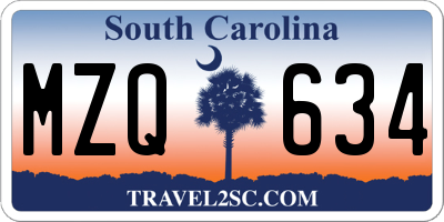 SC license plate MZQ634