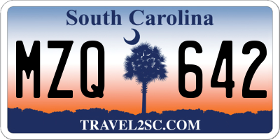 SC license plate MZQ642