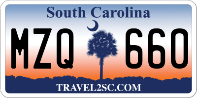 SC license plate MZQ660