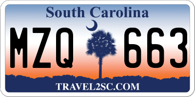 SC license plate MZQ663