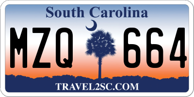 SC license plate MZQ664