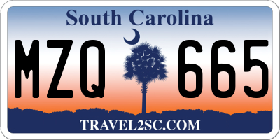 SC license plate MZQ665