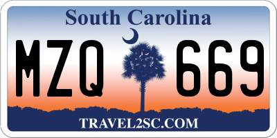 SC license plate MZQ669