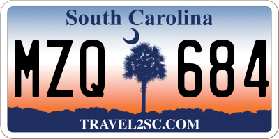 SC license plate MZQ684