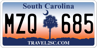 SC license plate MZQ685