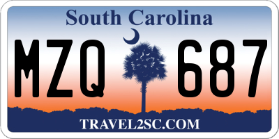 SC license plate MZQ687