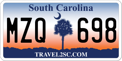 SC license plate MZQ698
