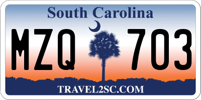 SC license plate MZQ703
