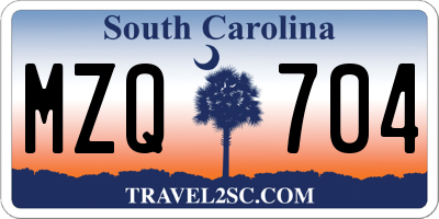 SC license plate MZQ704