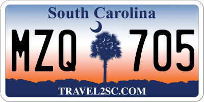 SC license plate MZQ705