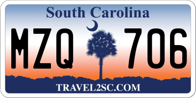SC license plate MZQ706