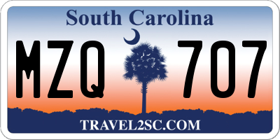 SC license plate MZQ707