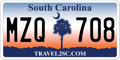 SC license plate MZQ708
