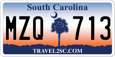 SC license plate MZQ713