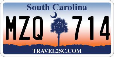 SC license plate MZQ714