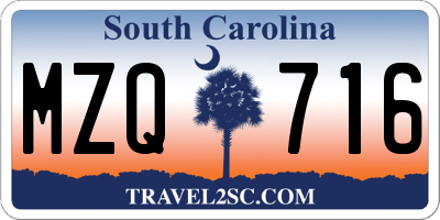 SC license plate MZQ716