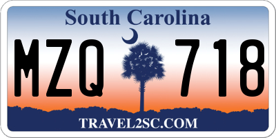 SC license plate MZQ718