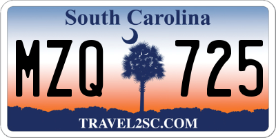 SC license plate MZQ725
