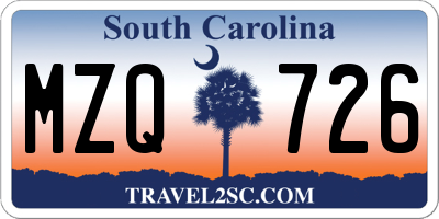SC license plate MZQ726