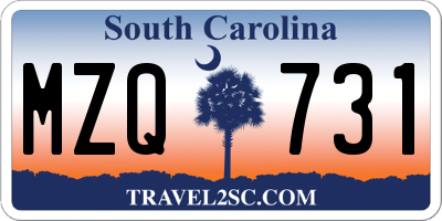 SC license plate MZQ731