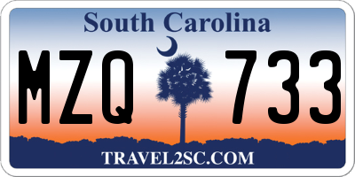 SC license plate MZQ733