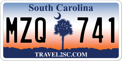 SC license plate MZQ741