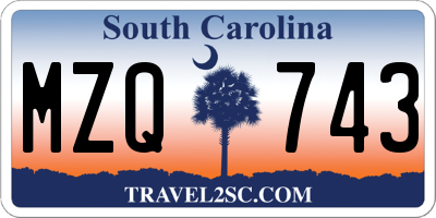 SC license plate MZQ743