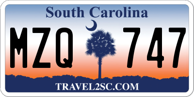 SC license plate MZQ747