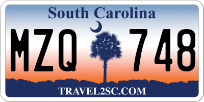 SC license plate MZQ748