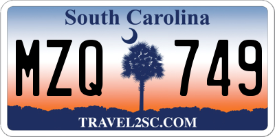 SC license plate MZQ749