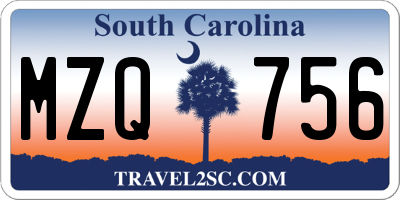 SC license plate MZQ756