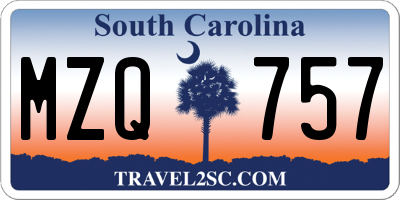 SC license plate MZQ757
