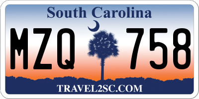 SC license plate MZQ758