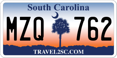 SC license plate MZQ762