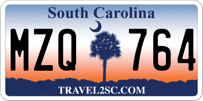 SC license plate MZQ764