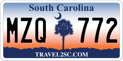 SC license plate MZQ772