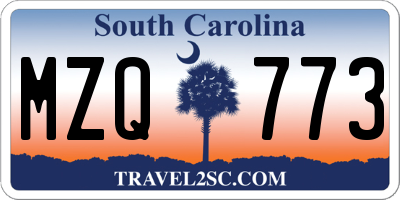 SC license plate MZQ773