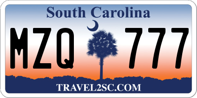 SC license plate MZQ777