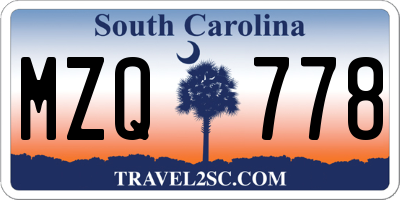 SC license plate MZQ778