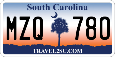 SC license plate MZQ780