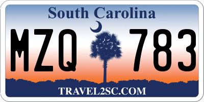 SC license plate MZQ783