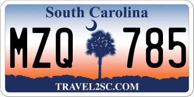 SC license plate MZQ785