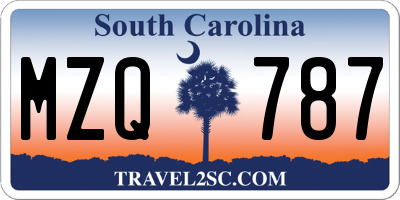 SC license plate MZQ787