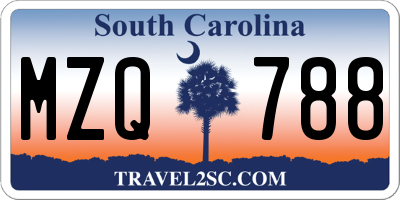 SC license plate MZQ788
