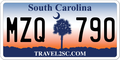 SC license plate MZQ790