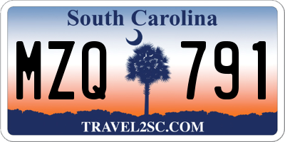 SC license plate MZQ791